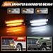 MOTRUM LED Front Turn Signal Light Compatible with Fo-rd F100 F-100 1967 1968 1969 1970 1971, [2 in 1 Design] Amber Turn Signal Marker Light & DRL, Smoked Lens