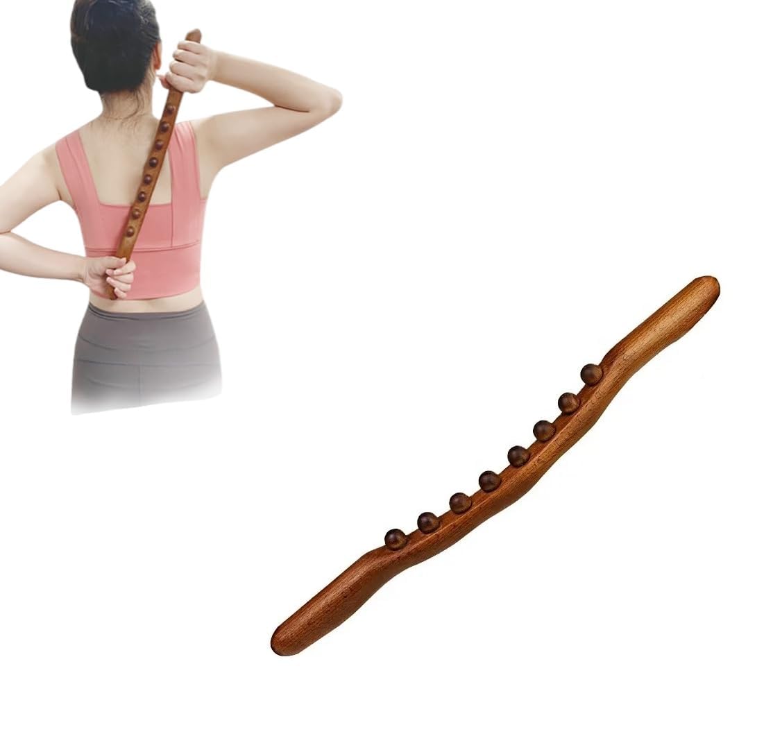 Alark Wood Massage Stick Tool Gua Sha Massager Wood Therapy Tools Scraping Lymphatic Drainage Trigger Point Back Legs Neck Health Care Product Pain Relief Fascia Muscle Roller (Gua Sha 3 Line Black) (B0CMZV18TG) Amazon Price History, Amazon Price Tracker