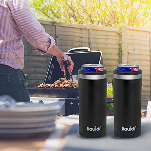 Grand Fusion Skinny Can Aislamiento Acero Inoxidable Sellado al Vacío Icy Bev Acogedor Cover