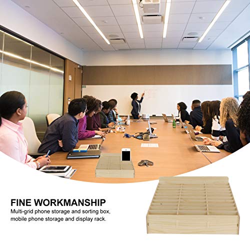 HEMOTON 30 Fächer Handy Aufbewahrung für Schule, Handy Garage, Handy Aufbewahrungstasche für das Klassenzimmer, Holz Aufbewahrungsbox, Telefon Rechner Halter für Klassenzimmer, Büro, Schule