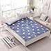jhgsdh Nadający się do prania ochraniacz na materac, wykonany z bawełny, cienki, hipoalergiczny pokrowiec na materac, mata podłogowa tatami, składana, na kemping – niebieska królowa