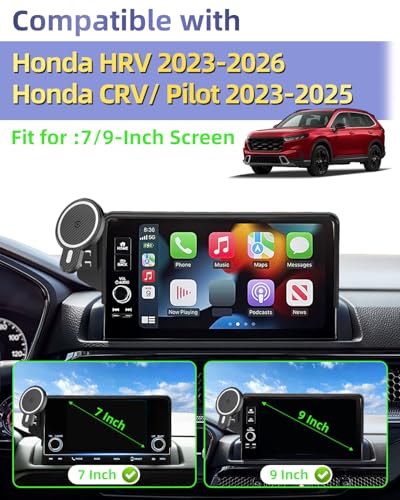 Image of PZK Car Phone Mount for Honda HRV 2023-2026 /CRV 2023-2026 / Honda Pilot 2023-2026 Accessories 7 /9-inch Screen 360 Rotation 15W Fast Wireless Charger HRV CRV Car Phone Holder Not Affect Air Vent