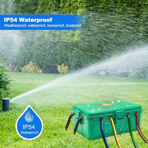 Image of Hrensaw Large Outdoor Electrical Box(12.5x8.5x5inch),IP54 Waterproof Outdoor Outlet Covers,Weatherproof Extension Cord Covers Protect Outlet,Plug,Timer,Power Strip,Holiday Light,Green