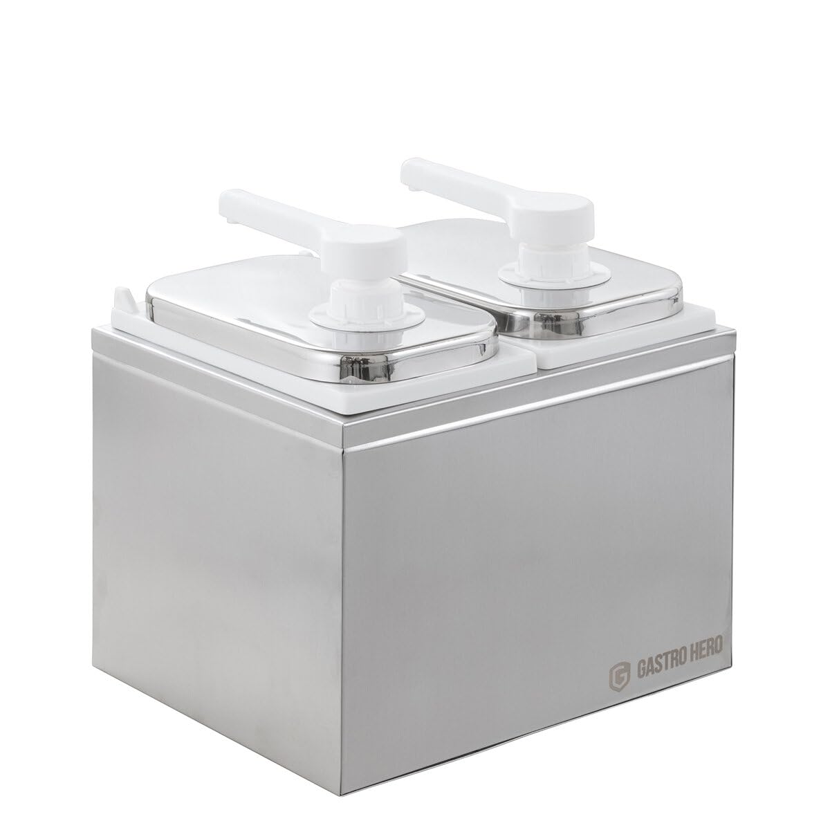 GastroHero Saucenspender 2x 2 Liter – Dosierpumpe PP für Saucen, Ketchup, Mayonnaise, Dressings & Flüssigkeiten – Gastronomiebedarf
