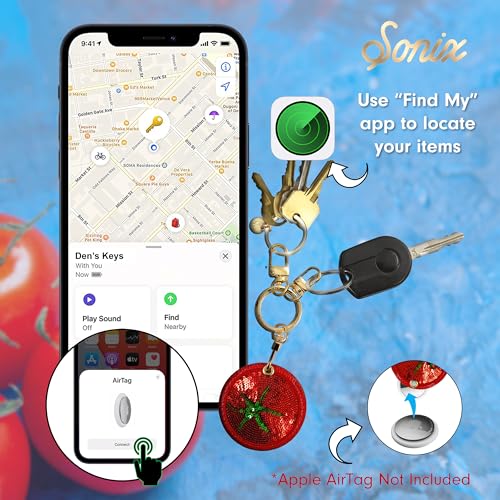 Image of Sonix Keychain Case Compatible with Apple AirTag (Tomato)