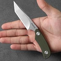 Omesio Tanto Neck Knife, Cuchillo de Cuello Full Tang con Clip,