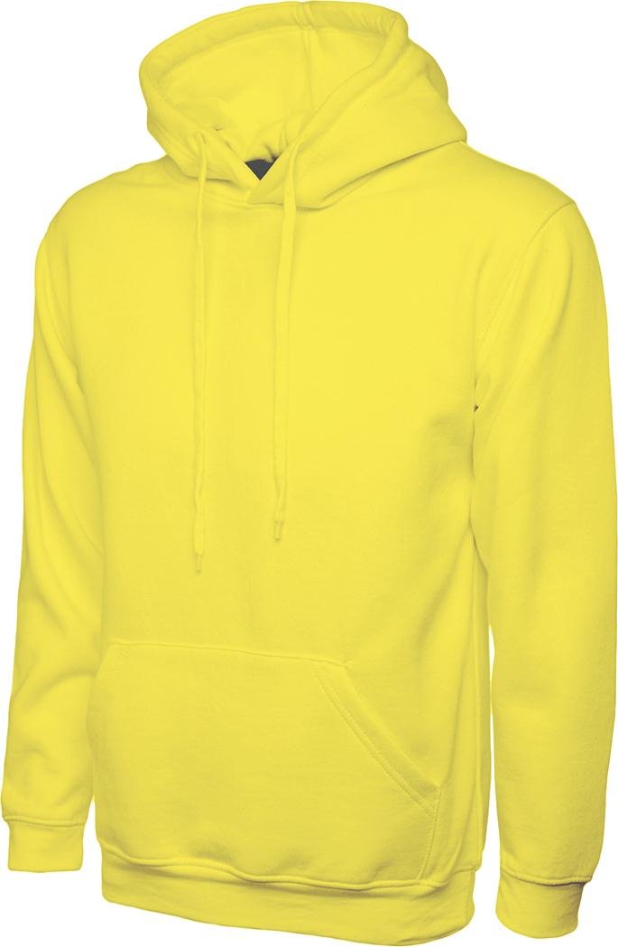 Shoppersbay Men's Yellow Uneek Uc502 Classic Hooded Sweatshirt Xs