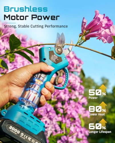 Image of SEESII Electric Pruning Shears, 1.4 inch Cutting Cordless Pruner for Gardening