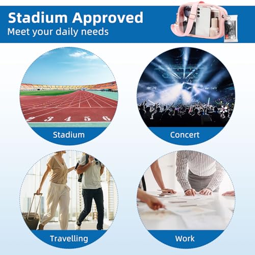 Clear Bag for Stadium Events, Clear Sling Purse Crossbody Bag with Adjustable Shoulder Strap for Women Concert 6