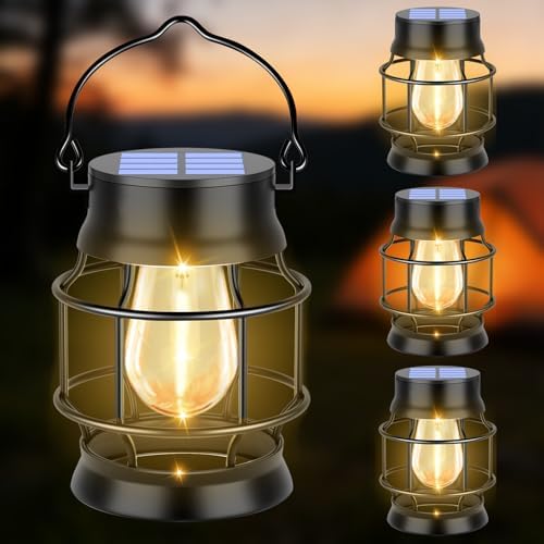 TomCare Solar Lanterns Lights Outdoor Waterproof Metal Hanging So...