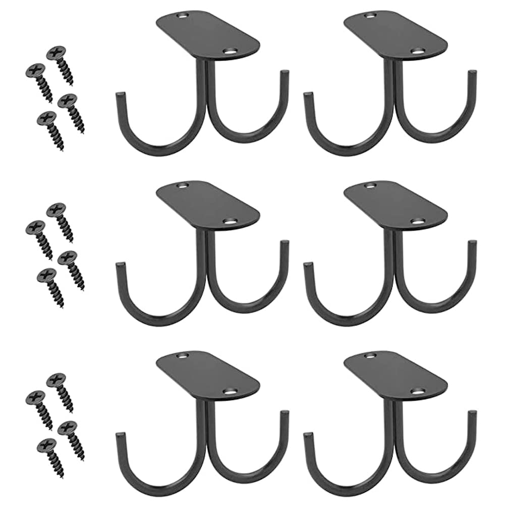 Grsrkep Under Cabinet Mug Rack Shelf Hanging Cup Storage Holder Display Organizer with 2 Hooks 6PCS
