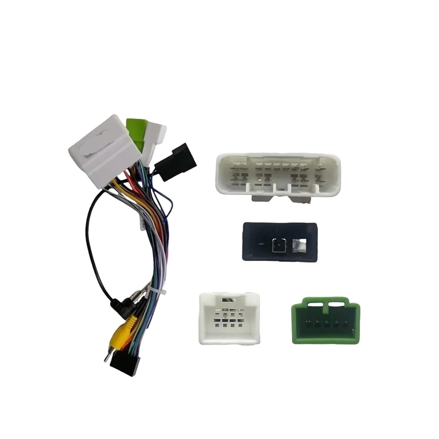 Car 16pin Power Cord Wiring Harness Adapter with Rearview Wire Compatible with Isuzu D-MAX 2008-2020 Installation Head Unit Cable(D)