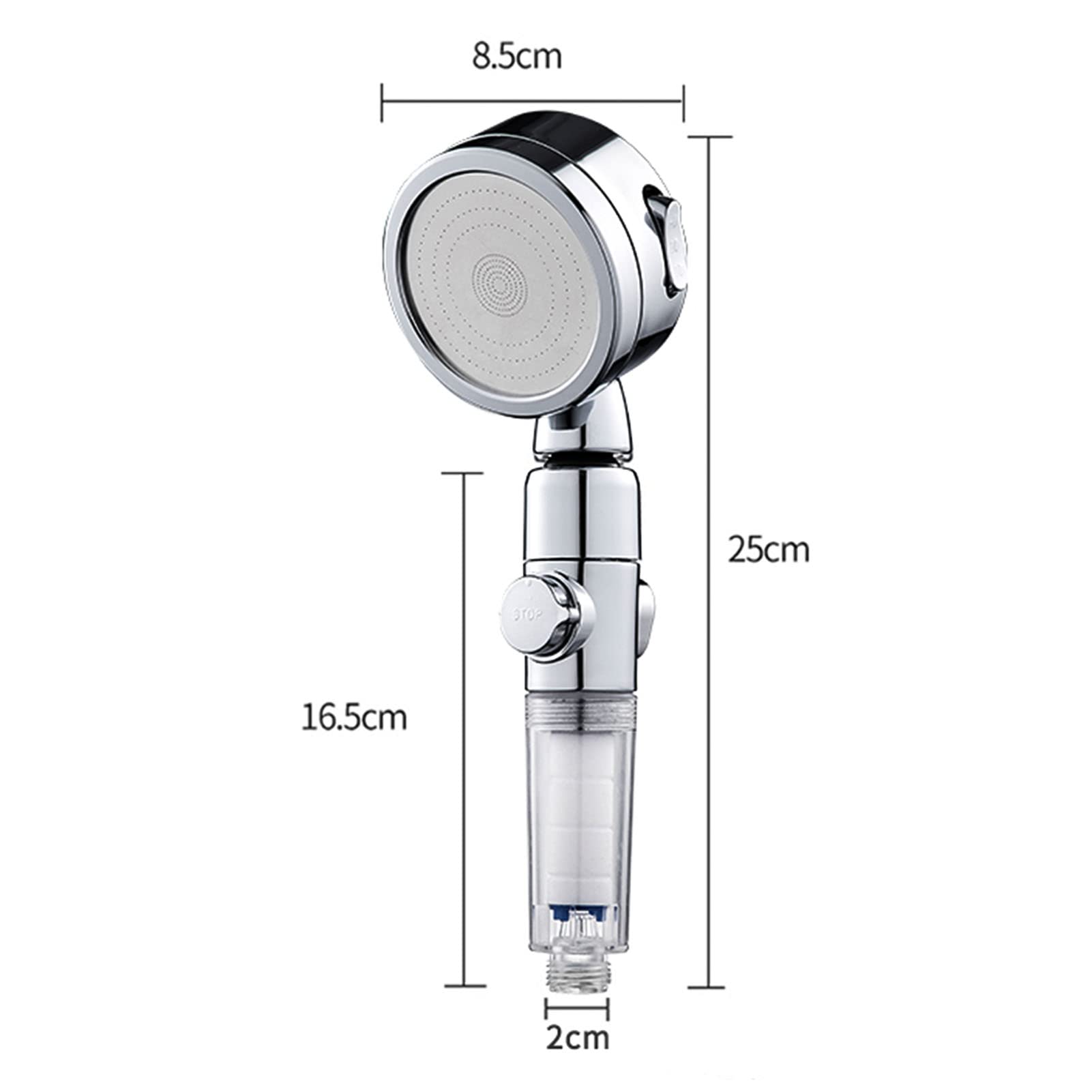 Shower Head Alcachofa de Ducha con Filtro de Alta presión, Ducha de Mano para Reparar la Piel Seca y Lavar el Inodoro, desagüe del Suelo, fregona, Esquina Shower