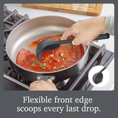 Image of Tovolo Flex Core Small Silicone Ladle Charcoal Gray Heat Safe Silicone Soup Ladle BPA Free, Dishwasher Safe Small Kitchen Ladle with Precision Pour Lip for Serving Sauces Soups Gravies