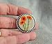 Handmade Embroidered Brooch with Orange Flowers