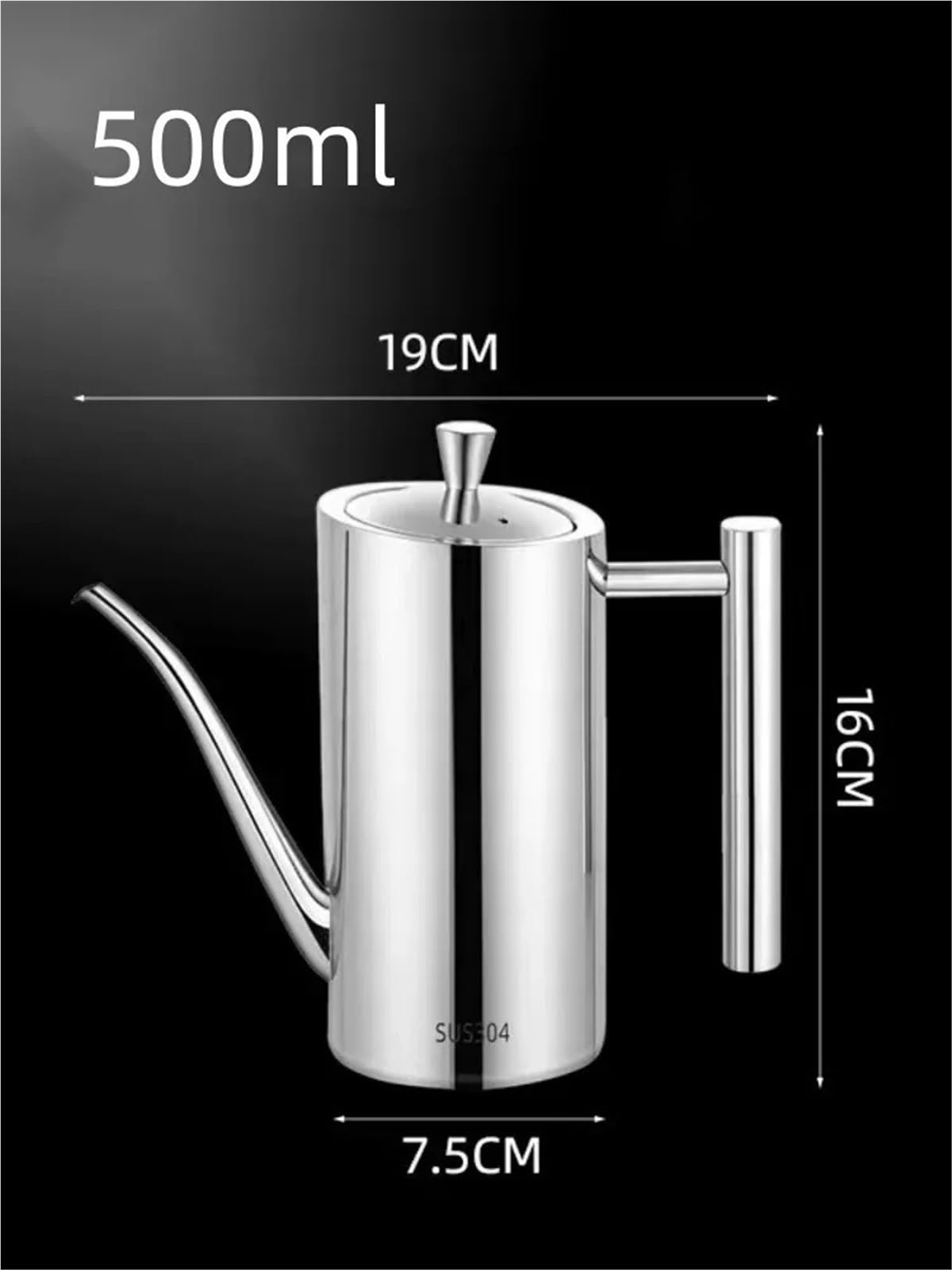 Bouteille à huile en acier inoxydable Pot à huile en acier inoxydable 304, anti-poussière, anti-fuite, bouteille de vinaigre d'olive, conteneur stockage, ustensiles cuisine domicile(Straight-500ml)