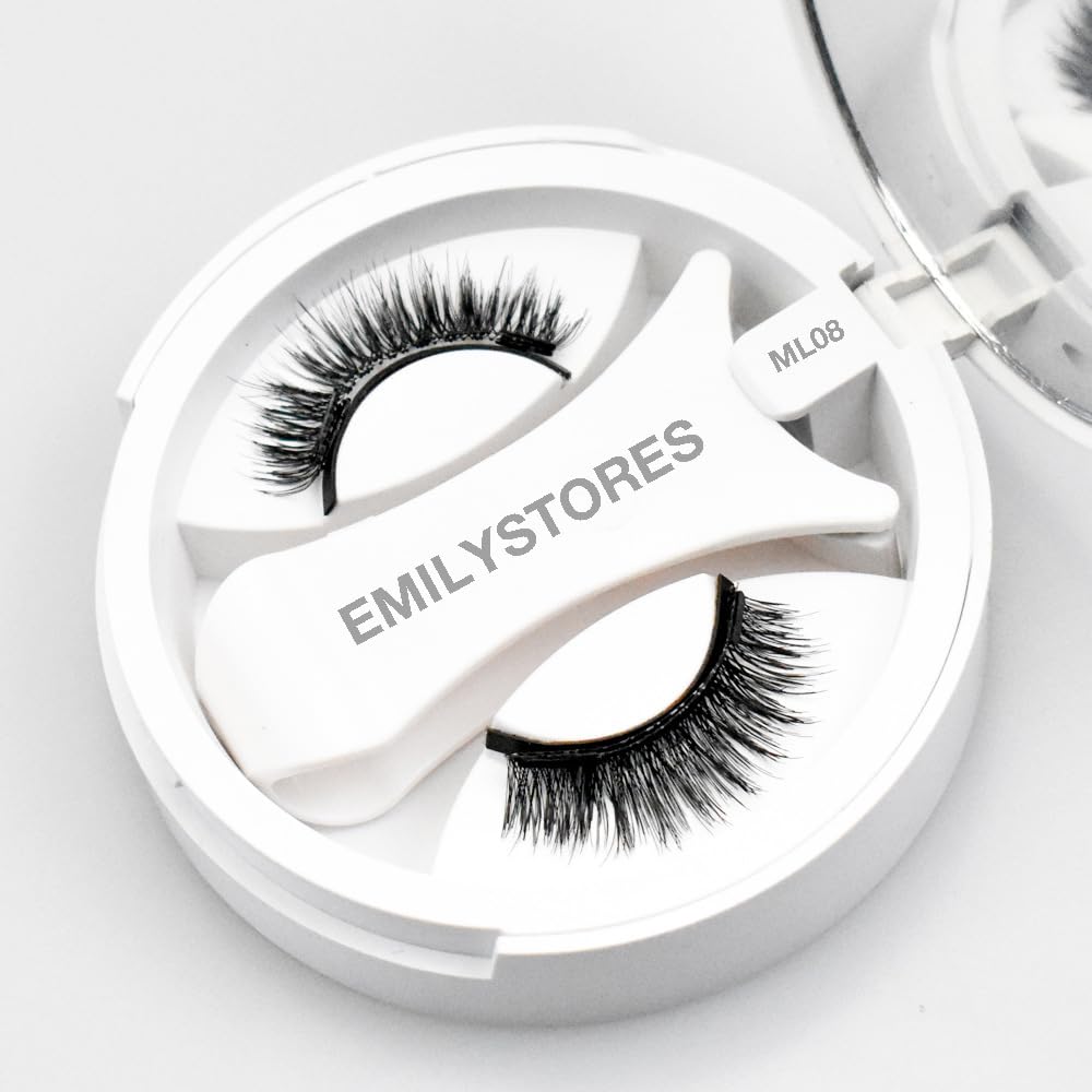 EMILYSTORES Magnetic Lashes Set Natural Look Reusable Magnetic Eyelashes with Applicator, No Glue Needed Eyelash Extensions Kit 1PC (ML08)