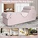 STSERT ZONE Chaise Lounge Chair for Yoga, Chaise Lounge with Headrest, Waist Pad, Foot Pad, Washable Cover Side Pockets Non-Slip Bottom, Yoga Chair for Relaxation Stretching (Pink, Large)