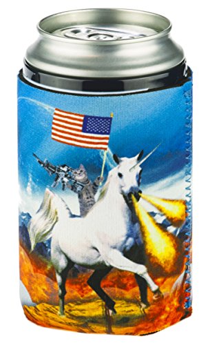 Funny Guy Mugs Space Cat Collapsible Neoprene Can Coolie - Unicorn Drink Cooler