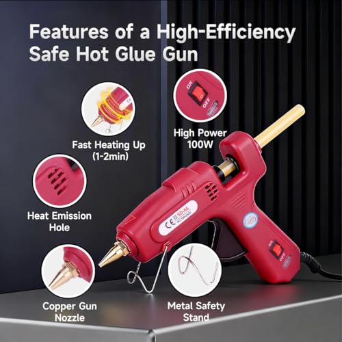 Image of Paintless Dent Removal Hot Glue Gun Kit, 100W PDR Glue Gun for Dent Repair, 1-2Min Fast Heating Glue Gun with 15 Glue Sticks, Professional Auto Body Dent Puller Tool