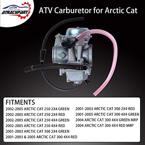 Image of Carburetor for 2001-2005 Arctic Cat 250 300 2x4 4x4 Red Green 42mm 55mm Carb DIAMETER CHECK REQUIRED