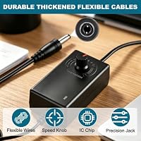 PWM Lüftersteuerung 4 Pin, PWM Regler 12V Lüfter 4Pin mit 1 auf 4 Splitterkabel und Netzteil, Lüftersteuerung 12V, 3–12V 2A 24W Fan Controller für PC Lüfter Kühlung – Ansicht 4