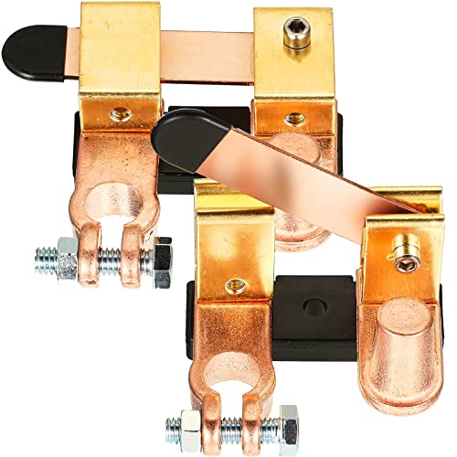 2 Pack Side Post Battery Disconnect Switch 12v / 24v 250/750 Amps Top Knife Blade Master Switch Battery Cut off for Marine Car Boat Rv Truck(Top Post Negative Horizontal and Vertical)