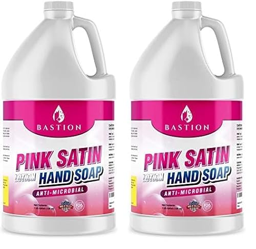 Bastion Antimicrobial Hand Soap: Silky Pink Lotion Liquid Hand Wash -Bulk One Gallon (128 oz) Refill Jug. PH Balanced Ultra-Strength. Made In USA (One Gallon) (Pack of 2)