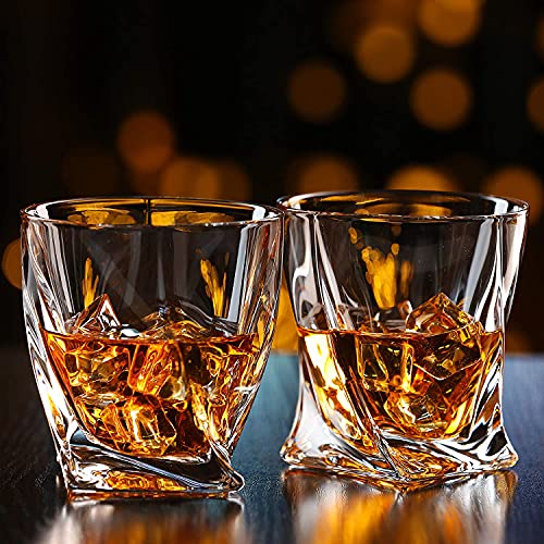 Image of Whiskey Glass Transparent, 310 ML, Whisky Glass, Diamond Design Bar Glass for Drinking Bourbon, Whisky, Scotch, Cocktails, Cognac - Old Fashioned Cocktail Tumblers Set of 6 (time .$., 6)