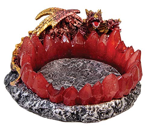 Fujima Red Two Headed Dragon w/Crystals Ashtray - 4