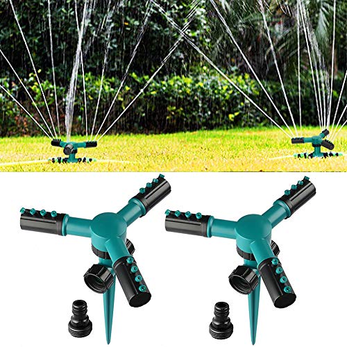 SupKing Lawn Sprinkler 2 Pack, Automatic 360 Degree Rotating Garden Sprinkler, Adjustable Lawn