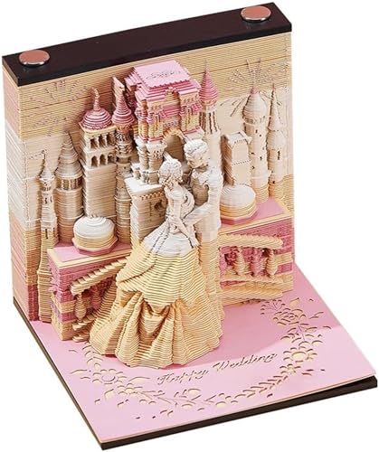 3D Calendar Tear Off 2024, 280 Sheets Memo Pad Paper, 3D Calendar Love Lock Creative Post, Notepads for Child/Lover/Friends/Wife/Student Gifts (Love Lock)