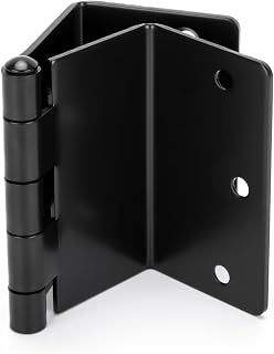 goldenwarm 3 Pack Black Door Hinges Swing Clear Expandable Door Hinges, 3.5" Inch with 1/4" Inch Radius, Full Mortise Matte Black Offset Door Hinge