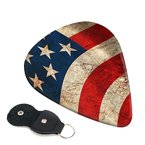 Lot de 6 médiators vintage imprimés drapeau américain pour guitare acoustique et guitare électrique - Les Beatles, Paul McCartney, John Lennon, RIngo Starr, George Harrison Lot de 6 médiators vintage imprimés drapeau américain pour guitare acoustique et guitare électrique