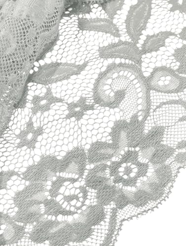 Image of Lilosy Sexy Sheer Floral Lace Pajamas Lingerie Set High Waist Sleepwear Bra and Panty 2 Piece Nightwear