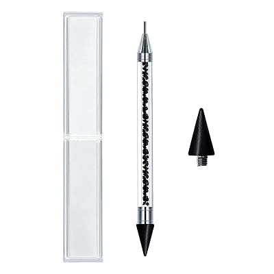 Gleevia Double-head Wax Nail Rhinestone Picker Pencil Diamond Acrylic Handle Self-Adhesive Nail Art Design Dotting Pen B