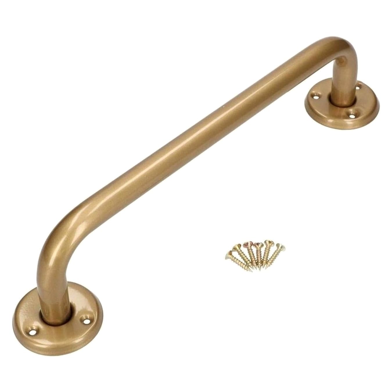 Bathroom Grab Bar for Elderly, Disabled, Seniors - 200 mm Gold Safety Handrail with Fixings - Powder Coated Steel Anti-Slip Mobility Support Handle for Shower, Bath, Toilet, Stairs, Home, Care
