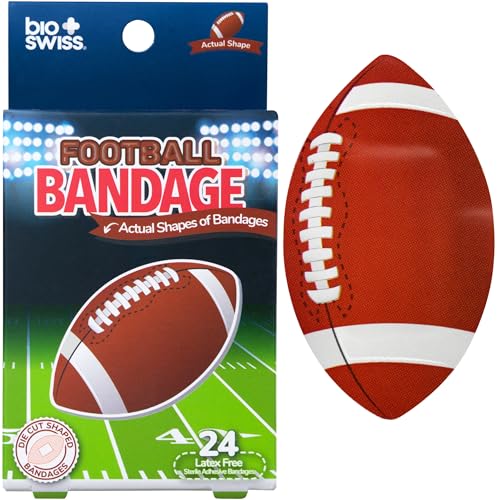 BioSwiss Bandages, Football Shaped Self Adhesive Bandage Set, Latex Free,