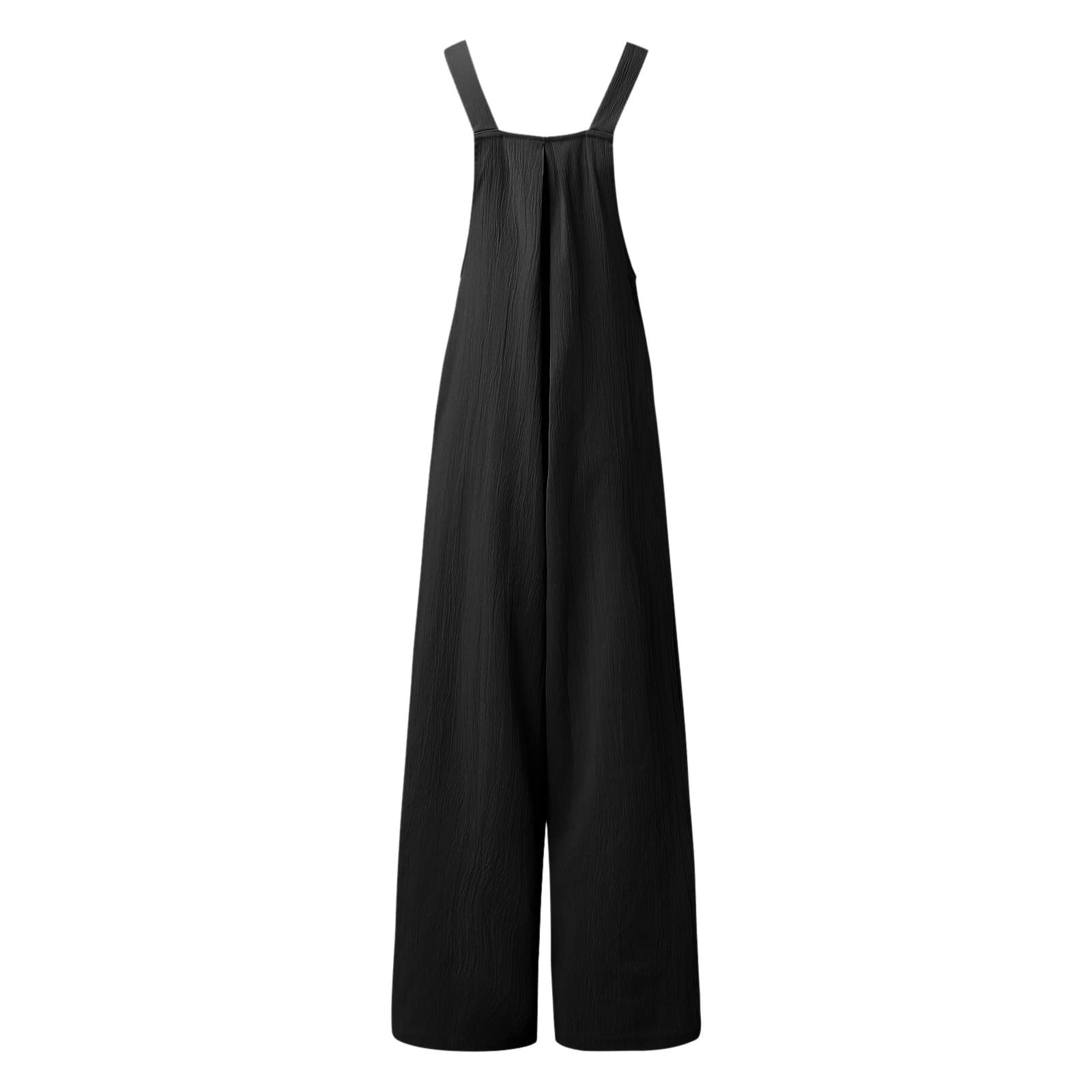 Petos Mujer Talla Grande Verano Largos Elegantes Casual Pocket Romper | Correa Sólido Playsuit Botón Largo Mono de Mujer Pierna Ancha Casual Trabajar Vestir
