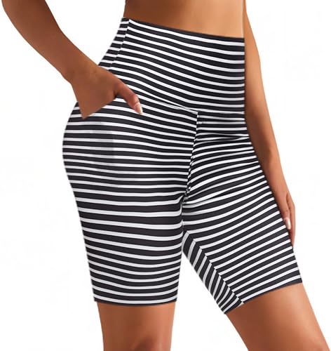GROTEEN High Waisted Biker Shorts with Pockets for Women Yoga