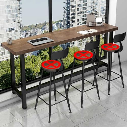 Mesa de bar industrial – Diseño rectangular de mostrador alto estrecho para sala de estar y pasillo, altura perfecta de mesa de pub para entornos sociales