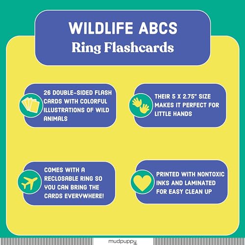 Snapklik.com : Mudpuppy Wildlife ABCs Ring Flash Cards For Kids - 26 ...