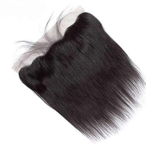 Brazilian Virgin Straight Human Hair 13x4 Lace Frontal 100% Unprocessed Silky Straight Transparent Human Hair Ear to Ear Lace Frontal Natural Black Color (10Inch - Image 2