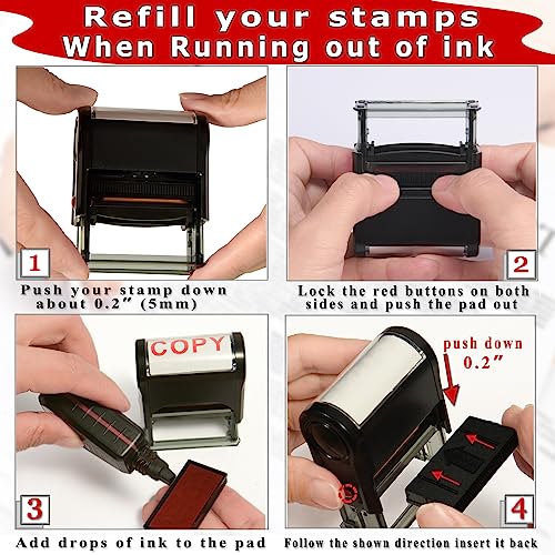 Toplusesse Paid Stamp Self Inking Rubber Office Personalized Stamp Self Inking Paid Message Stamp Office Supplies- Red Ink One Line #TOP4
