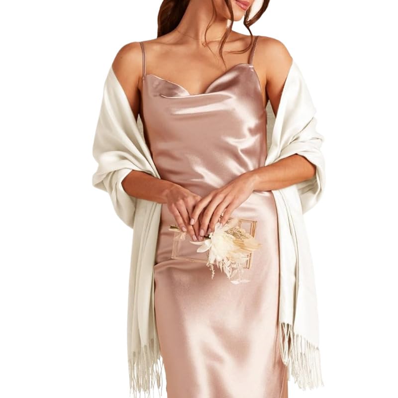 Women Men Winter Cold Weather Scarf - Imitation Cashmere Feel Soft Shawls Scarves with Tassels for Travel2