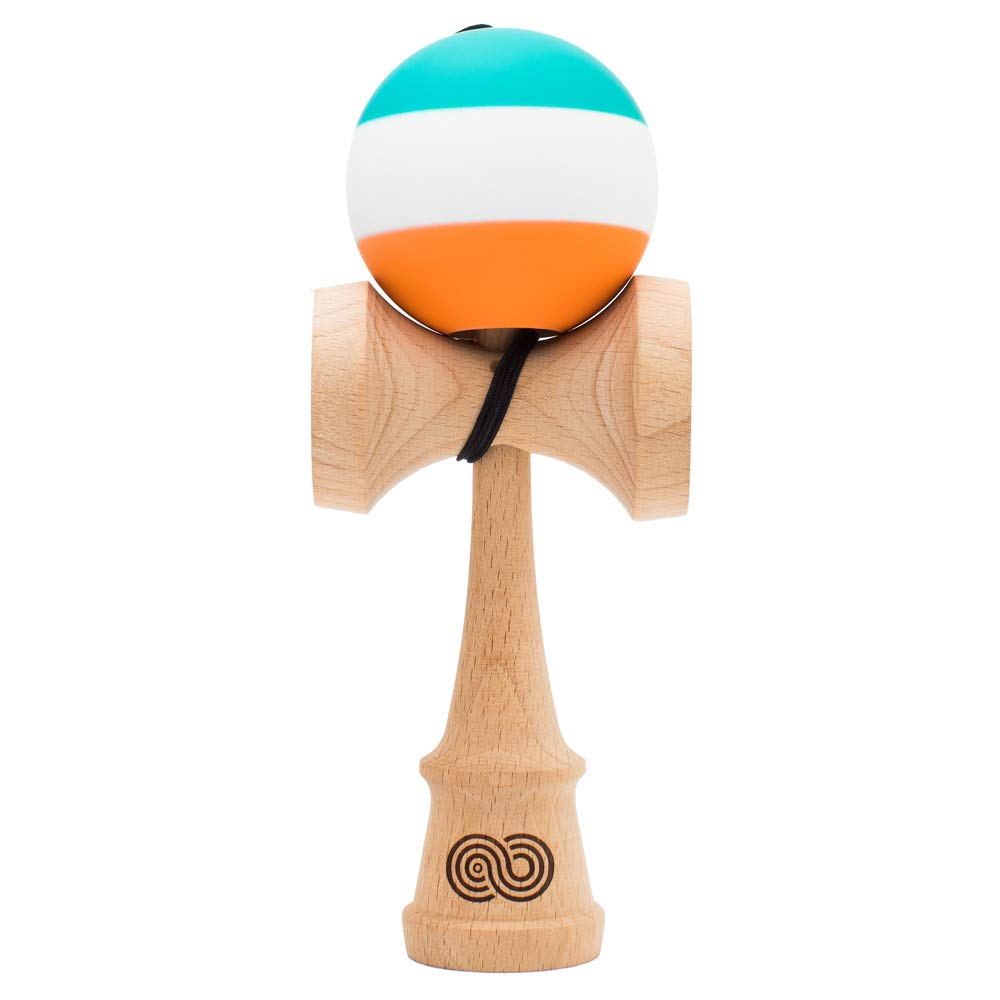 Kendama USA - Kaizen Slim Kendamas - Trip Split - Dolphin - Green White Orange