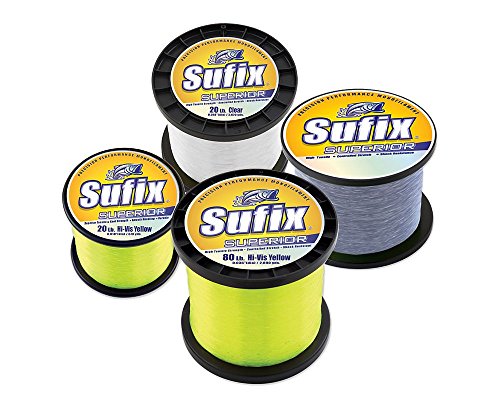 Sufix Superior 2Kg Spool Size Fishing Line (Clear, 80-Pound)