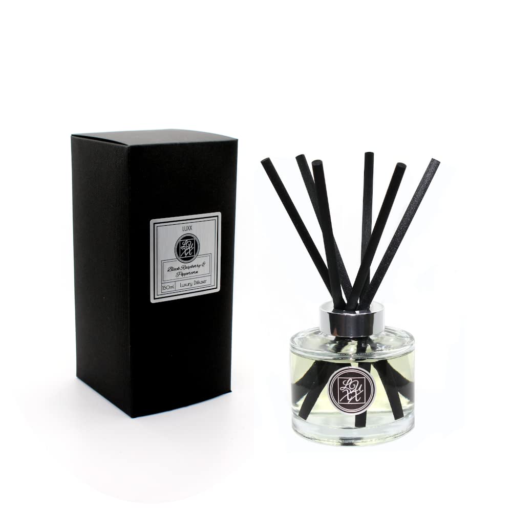 LUXX Creations - Large Fragrance Reed Diffuser 150ml (Black Raspberry & Peppercorn) Raspberry, Pepper, Rose, Jasmine, Musk & Amber