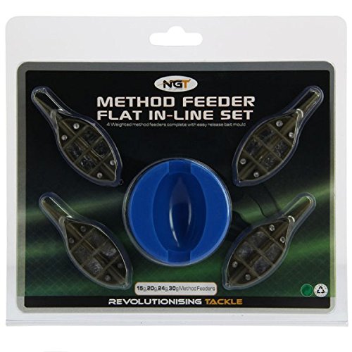 NGT 4 Plus 1 In-Line Method Feeder Set - Green, One Size