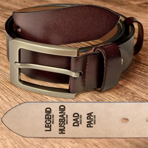 Personalized Dad Belt Legend Husband Dad Papa - Custom Fist Bump Engraved Leather 2 Sided Belts, Customized Handmade Belt, Gift For Husband on Father's Day, Fathers Day Gift From Wife4
